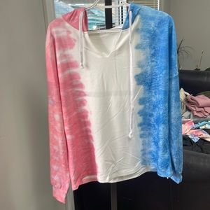 Pink, blue and white sweatshirt. Brand new!